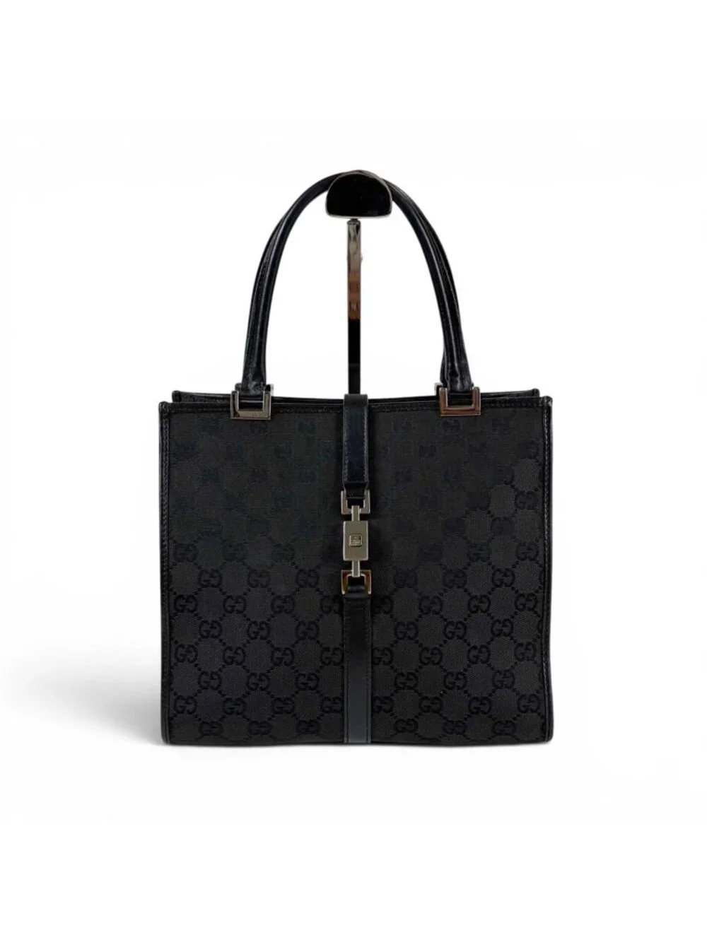 Gucci GG Canvas Jackie Line Mini Tote Bag Black